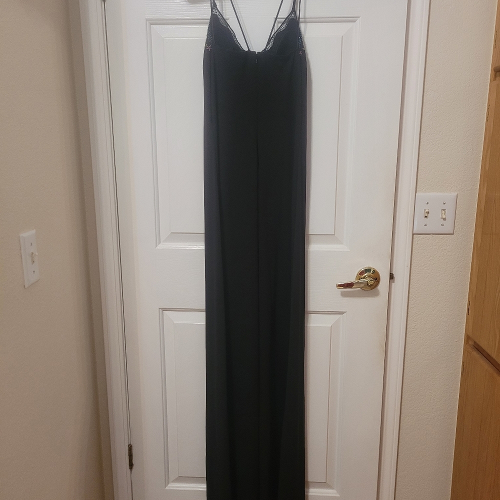 EUC Betsy and Adam by Linda Bernell Size 12 Black Pencil Gown w/spaghetti straps